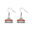 JewelEthnic Orange Austrian Stone Rhodium Plated Jhumki - 1307508G