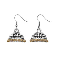 JewelEthnic Yellow Austrian Stone Rhodium Plated Jhumki - 1307510K