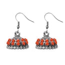 JewelEthnic Orange Austrian Stone Rhodium Plated Jhumki - 1307511J