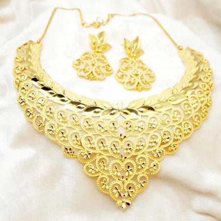 Utkrishtt Copper Forming Gold Plated Necklace Set - 1107812
