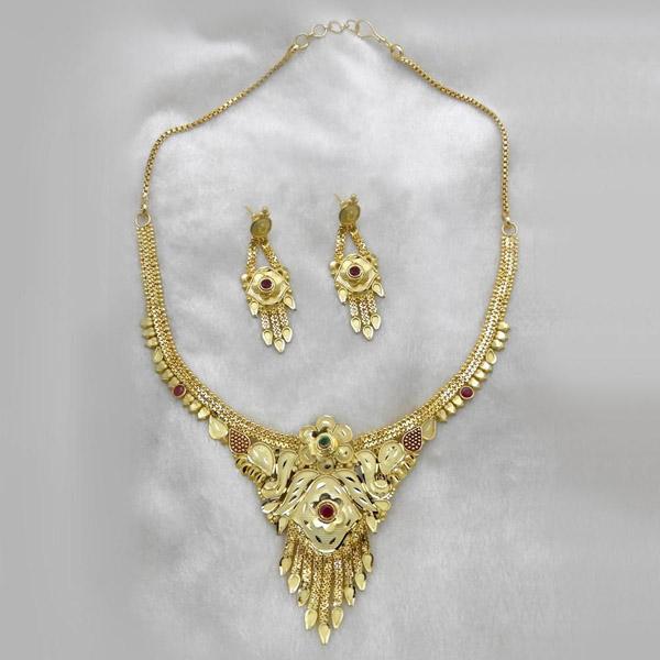Utkrishtt Forming Gold Plated Copper Necklace Set - 1107887