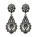 Yoona Black Marcasite Stone Oxidised Dangler Earring - 1307702B