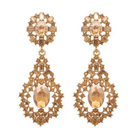 Yoona Champagne Crystal Stone Gold Plated Dangler Earring - 1307702C