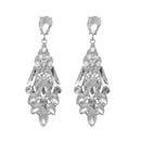 Yoona White Auastrian Stone Silver Plated Dangler Earring - 1307705A