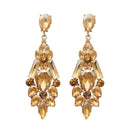 Yoona Champagne Crystal Stone Gold Plated Dangler Earring - 1307705C