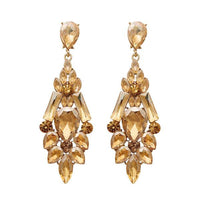 Yoona Champagne Crystal Stone Gold Plated Dangler Earring - 1307705C