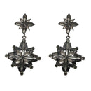 Yoona Black Marcasite Stone Oxidised Dangler Earring - 1307707B