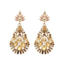 Yoona Champagne Crystal Stone Gold Plated Dangler Earring - 1307708C