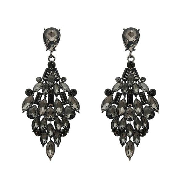 Yoona Kundan Austrian Stone Oxidised Dangler Earring - 1307709B