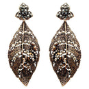 Yoona Marcasite Stone Oxidised Leaf Design Dangler Earring - 1307731B