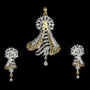 Labono Art American Diamond Gold Plated Pendant Set - FAW0012