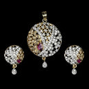 Labono Art American Diamond Gold Plated Pendant Set - FAW0019