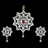 Labono Art American Diamond Gold Plated Pendant Set - FAW0023