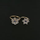Labono Art AD Stone Gold Plated Double Ring - FAW0034