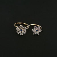 Labono Art AD Stone Gold Plated Double Ring - FAW0034