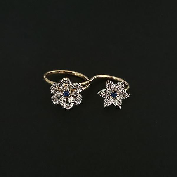 Labono Art AD Stone Gold Plated Double Ring - FAW0034