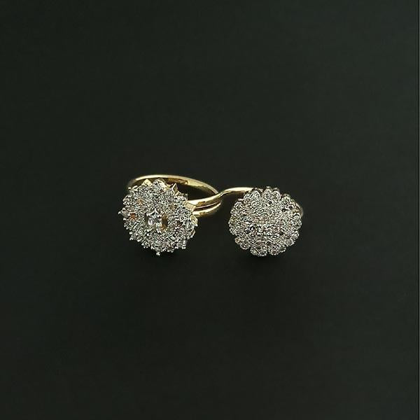 Labono Art AD Stone Gold Plated Double Ring - FAW0035