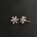 Labono Art AD Stone Rhodium Plated Stud Earrings - FAW0045