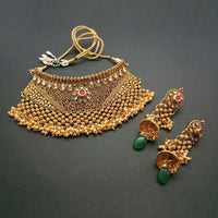 Real Creation AD Stone Copper Choker Necklace Set - FBB0026C