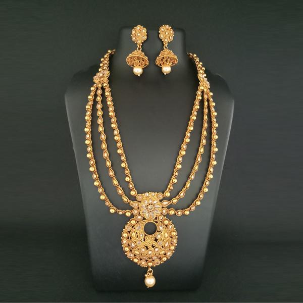 Real Creation Brown AD Stone Copper Necklace Set - FBB0038