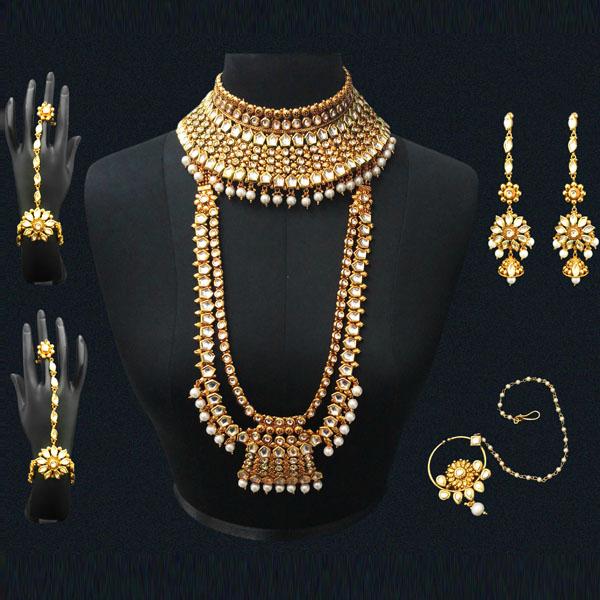 Bhavi AD Kundan Copper Bridal Jewellery Set - FBB0076