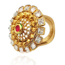 Real Creation AD Stone Adjustable Copper Ring - FBB0113