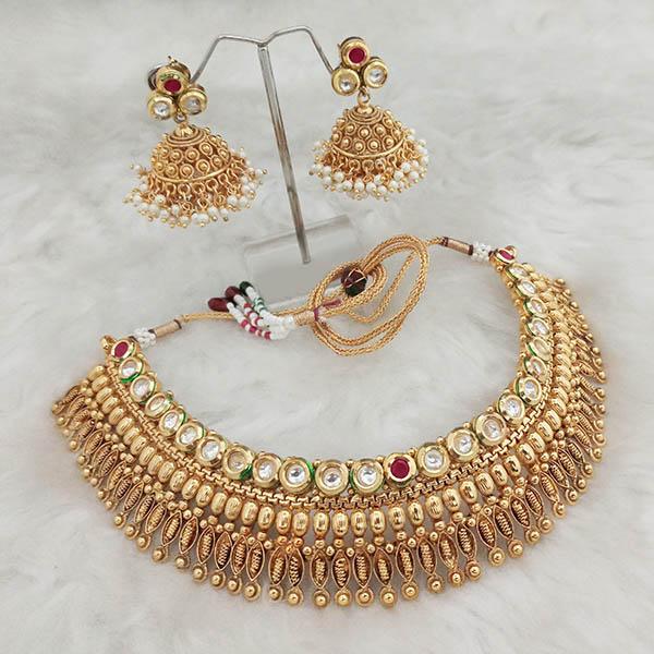 Real Creation AD Kundan Stone Copper Necklace Set - FBB0150B