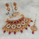 Real Creation AD Copper Choker Necklace Set With Maang Tikka - FBB0159B