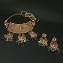 Real Creation AD Stone Choker Copper Necklace Set - FBB0173