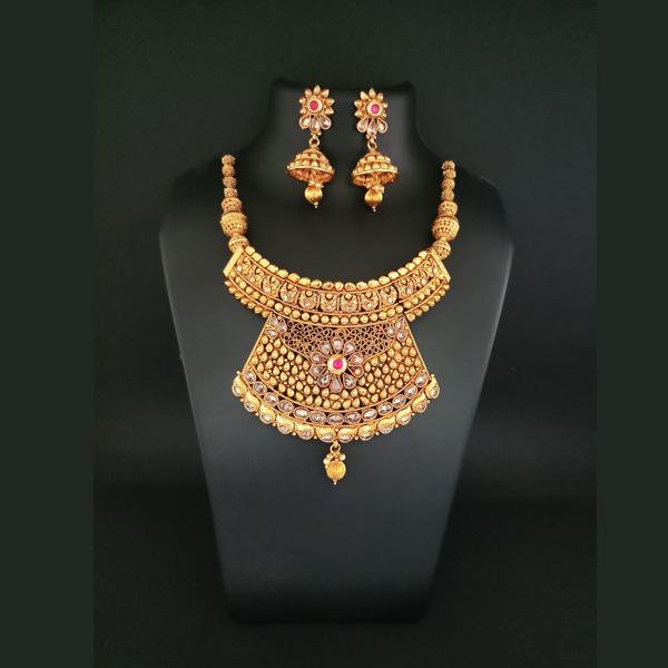 Ganpati Arts Stone Copper Necklace Set - FBC0012B