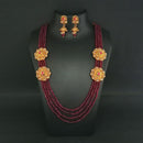Ganpati Arts AD Stone Beads Copper Necklace Set - FBC0024B