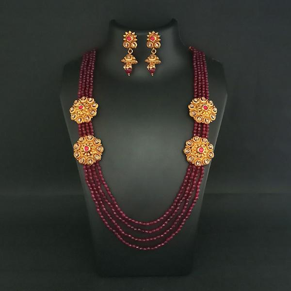 Ganpati Arts AD Stone Beads Copper Necklace Set - FBC0024B