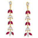 Suhagan Ruby AD Stone Gold Plated Dangler Earrings - FBE0003