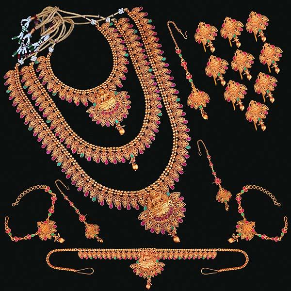 Shubham Pota Stone Copper Bridal Jewellery Set - FBK0001