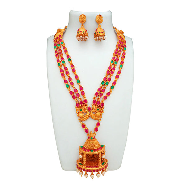 Shubham Pota Stone Copper Necklace Set - FBK0021