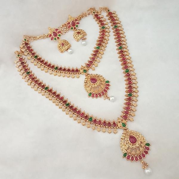 Shubham Pota Stone Double Copper Necklace Set - FBK0047A