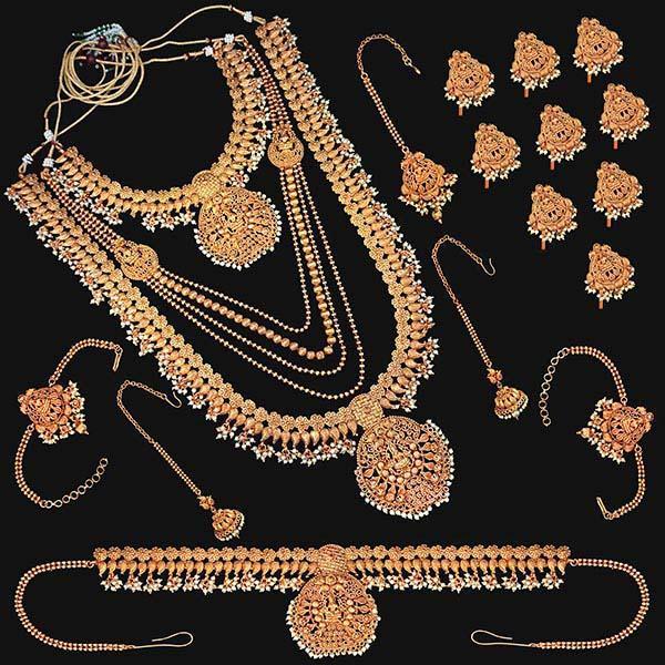 Shubham Pota Stone Copper Bridal Jewellery Set - FBK0051