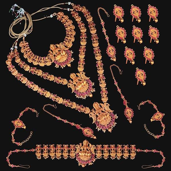 Shubham Pota Stone Copper Bridal Jewellery Set - FBK0054A