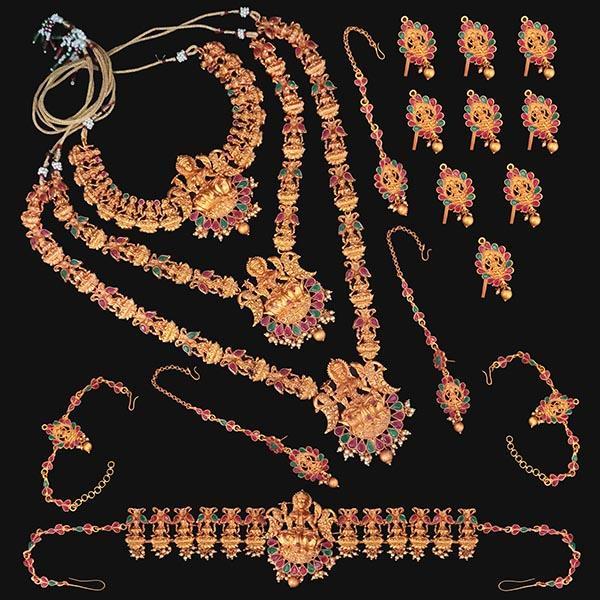 Shubham Pota Stone Copper Bridal Jewellery Set - FBK0054B