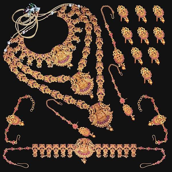 Shubham Pota Stone Copper Bridal Jewellery Set - FBK0055A