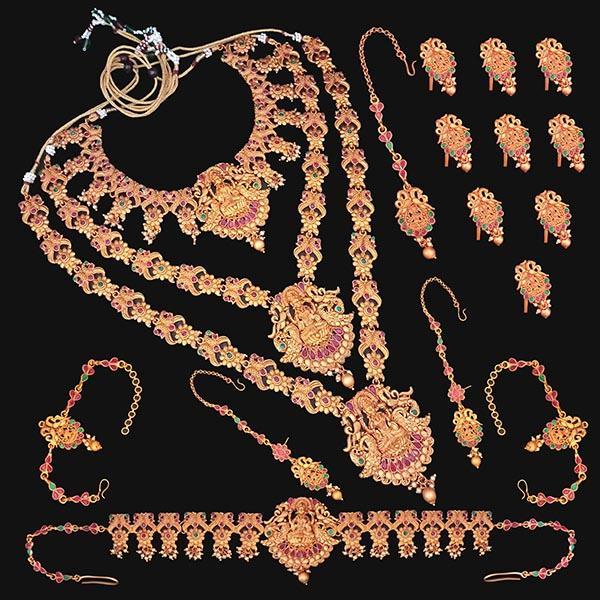 Shubham Pota Stone Copper Bridal Jewellery Set - FBK0055B
