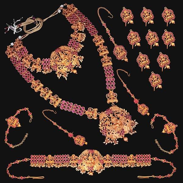 Shubham Pota Stone Copper Bridal Jewellery Set - FBK0056A