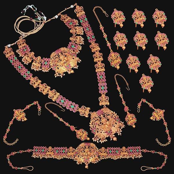 Shubham Pota Stone Copper Bridal Jewellery Set - FBK0056B
