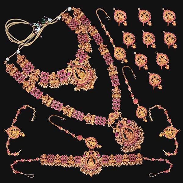 Shubham Pota Stone Copper Bridal Jewellery Set - FBK0057A