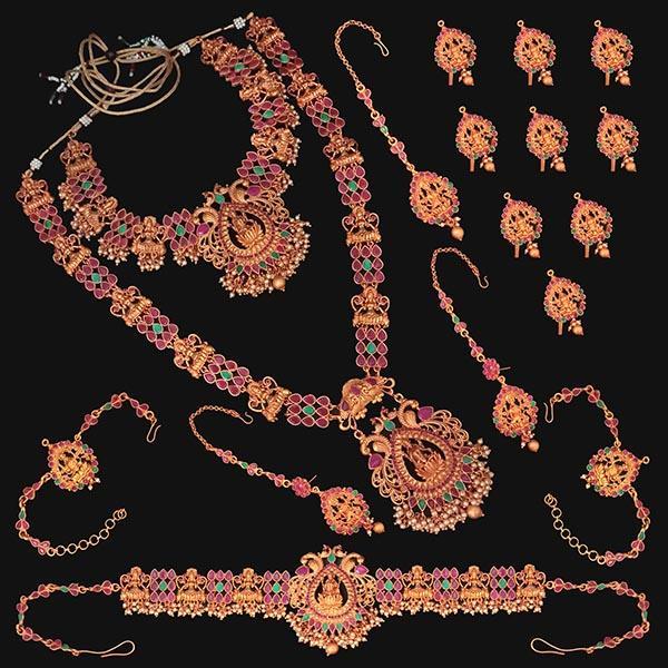 Shubham Pota Stone Copper Bridal Jewellery Set - FBK0057B