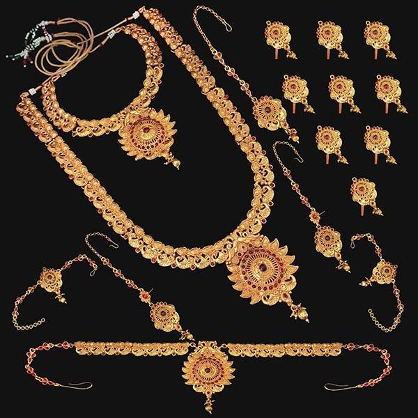 Shubham Pota Stone Copper Bridal Jewellery Set - FBK0058A