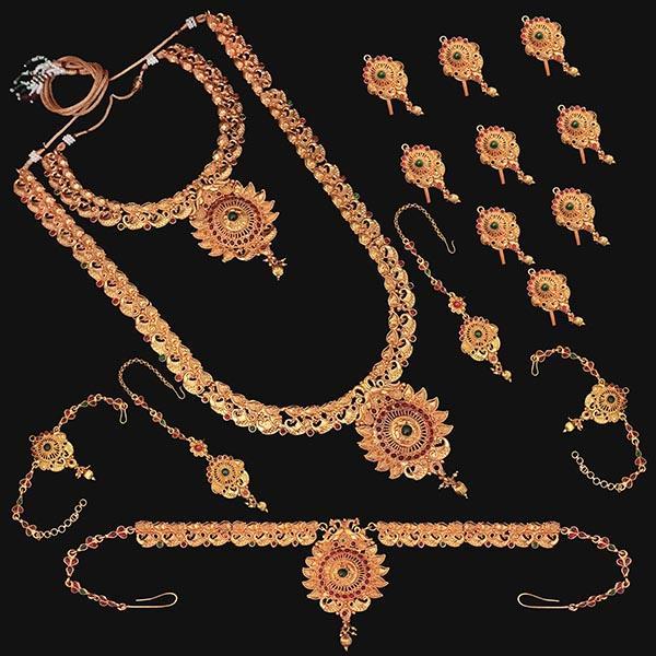 Shubham Pota Stone Copper Bridal Jewellery Set - FBK0058B