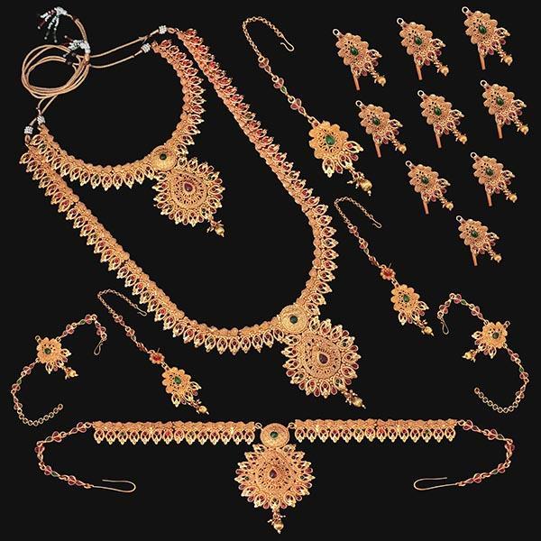 Shubham Pota Stone Copper Bridal Jewellery Set - FBK0059B