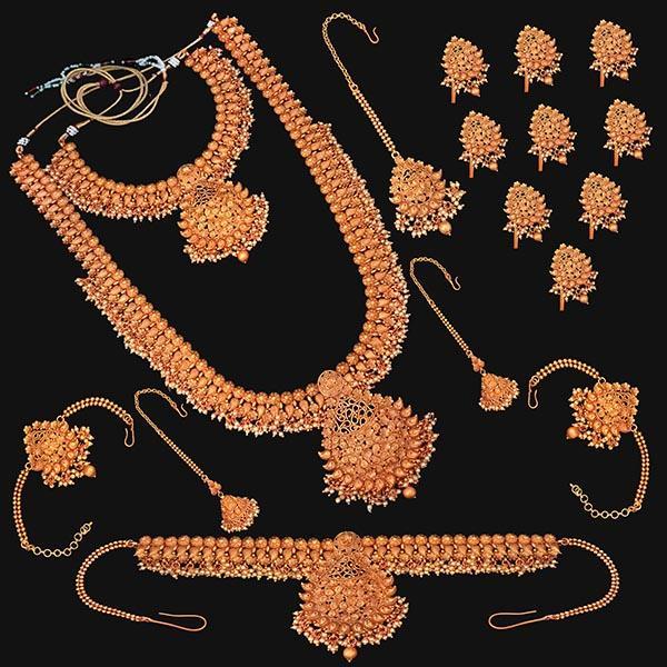 Shubham Pota Stone Copper Bridal Jewellery Set - FBK0060
