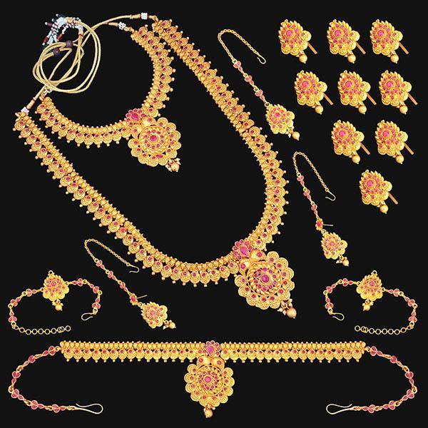 Shubham Pota Stone Copper Bridal Jewellery Set - FBK0079A